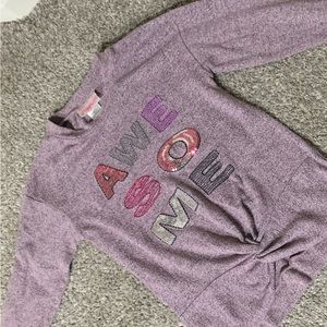 purple "aweome" longe sleeve shirt